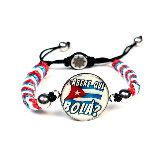 Men Patriot Bracelet-Adjustable Cuba Flag Bracelet- Cuba Flag Colors-Cuban Pride - Picture 1 of 4